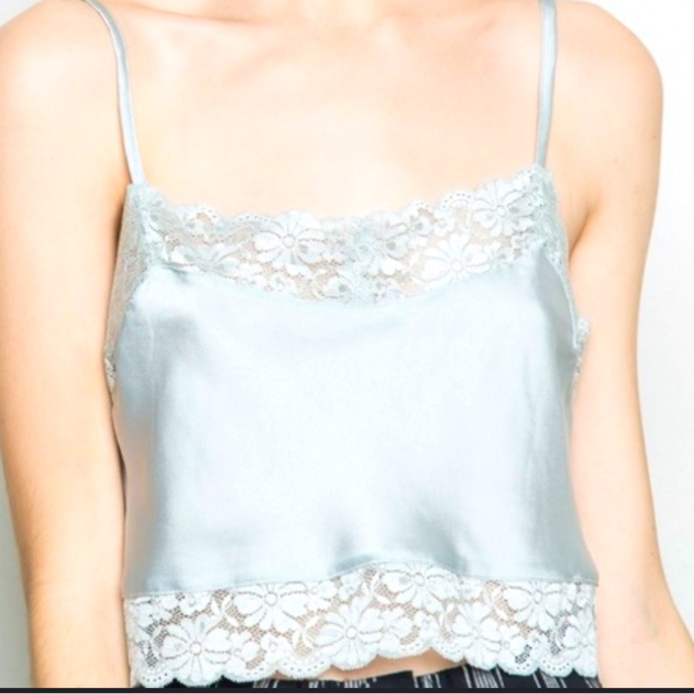 Brandy Melville Dionne Silk and Lace tank